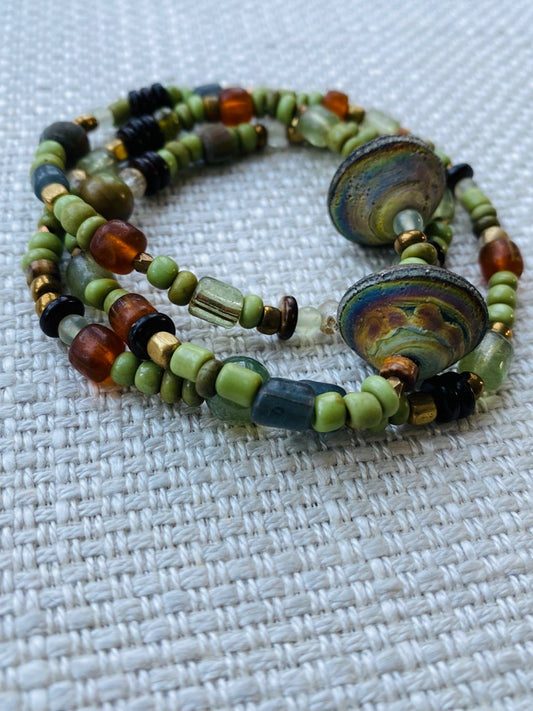 A931 - Wickelarmband Green Forest 2