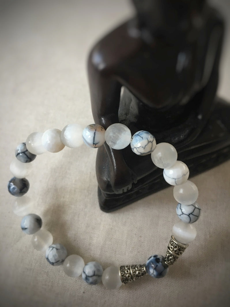 A170 - Spinnennetz-Achat mit Cat Eye