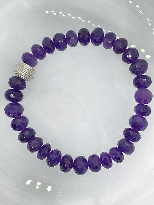 A447 - Facettierte Amethyst-Rondelle