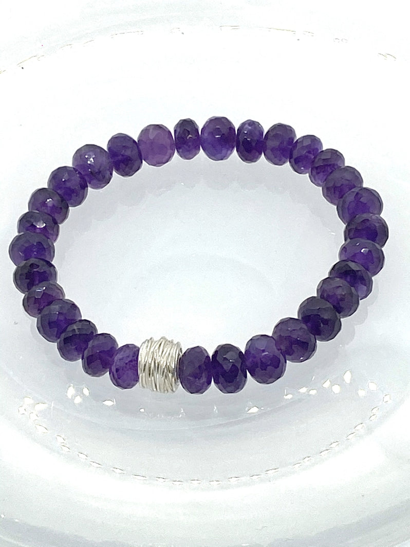 A447 - Facettierte Amethyst-Rondelle
