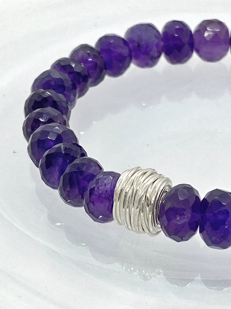 A447 - Facettierte Amethyst-Rondelle