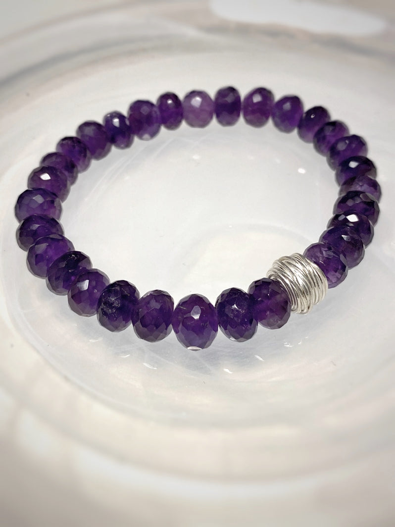 A447 - Facettierte Amethyst-Rondelle