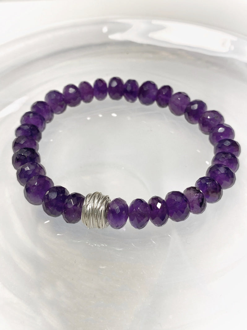 A447 - Facettierte Amethyst-Rondelle