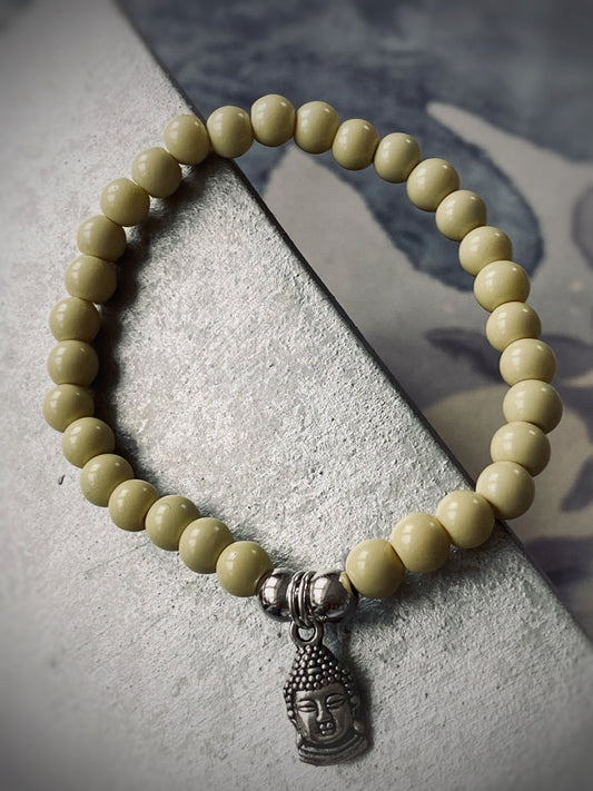 A592 - Gelbe Glasperlen mit Buddha