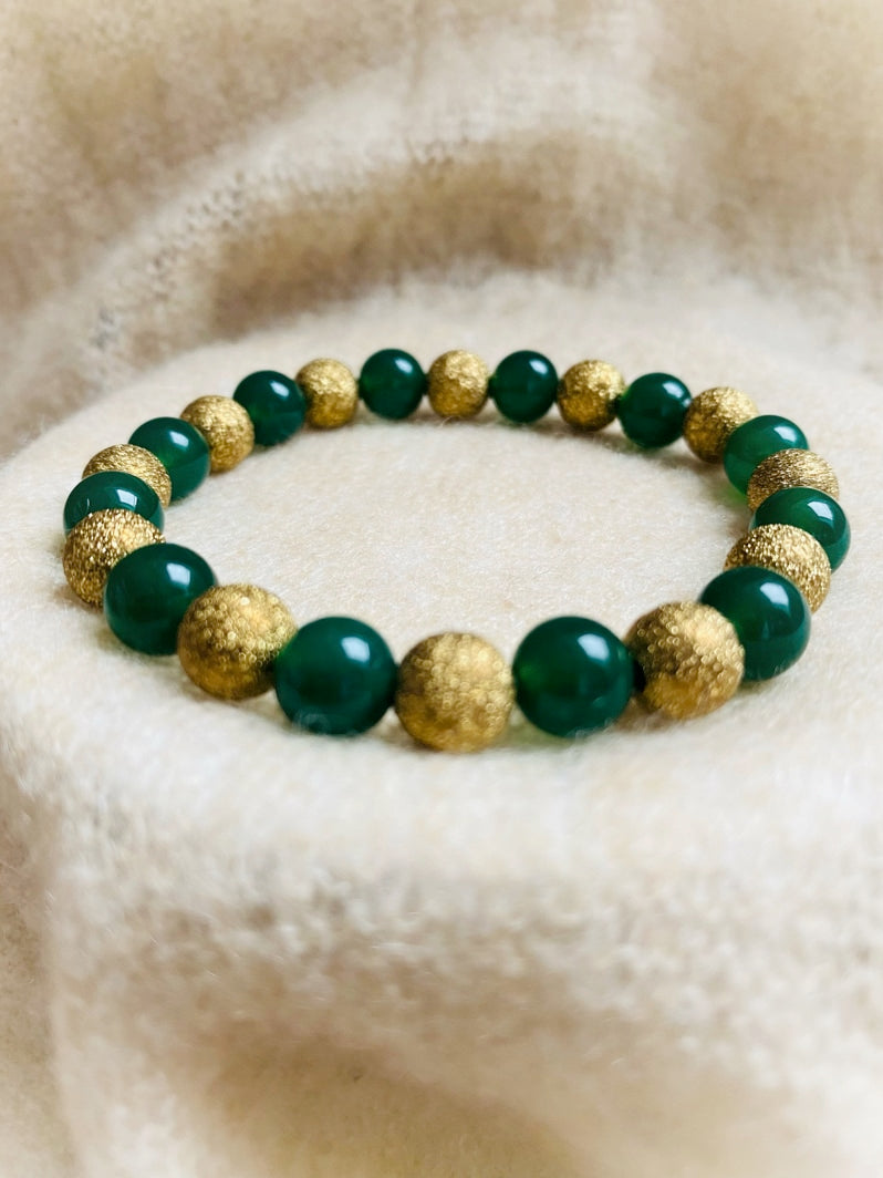 A730 - Grüner Onyx mit Stardust-Perlen