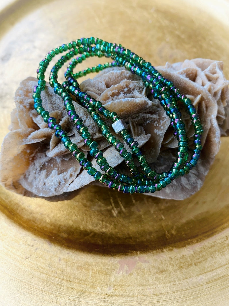 A873 - Wickelarmband Green Rainbow 1
