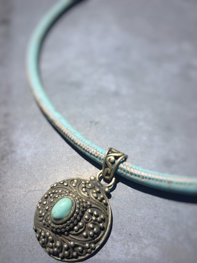 K021 - Silber-Amulett mit Türkis