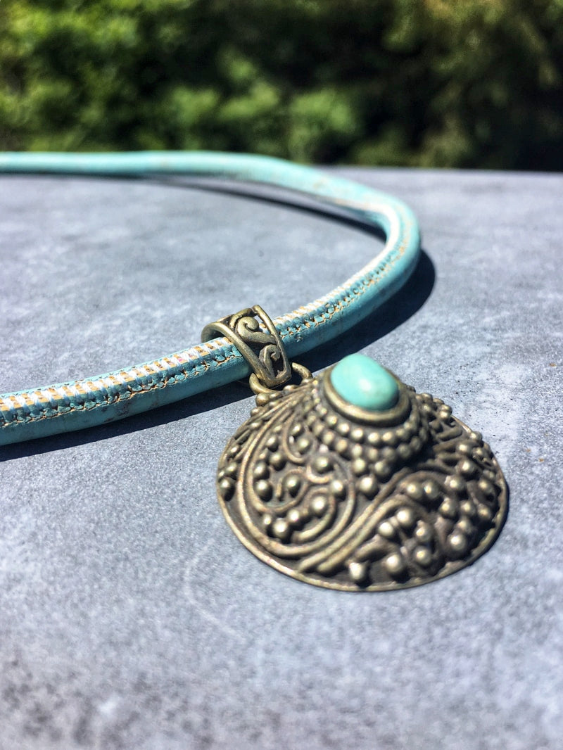 K021 - Silber-Amulett mit Türkis