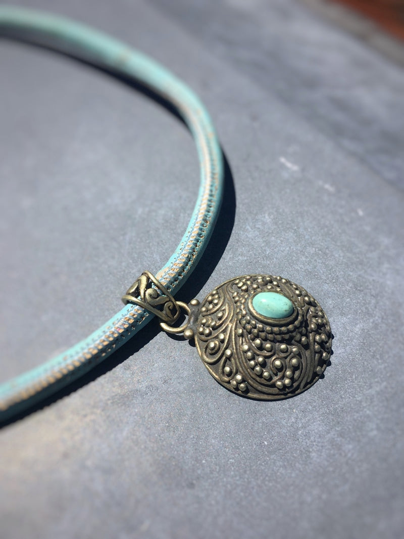 K021 - Silber-Amulett mit Türkis