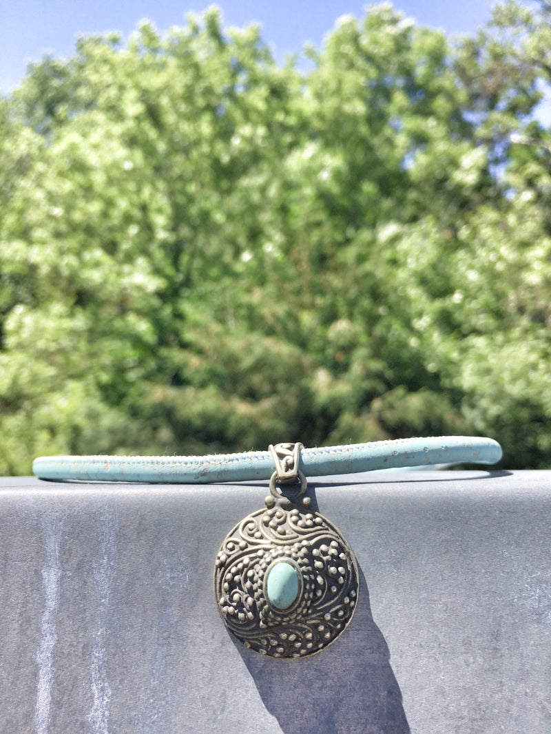 K021 - Silber-Amulett mit Türkis