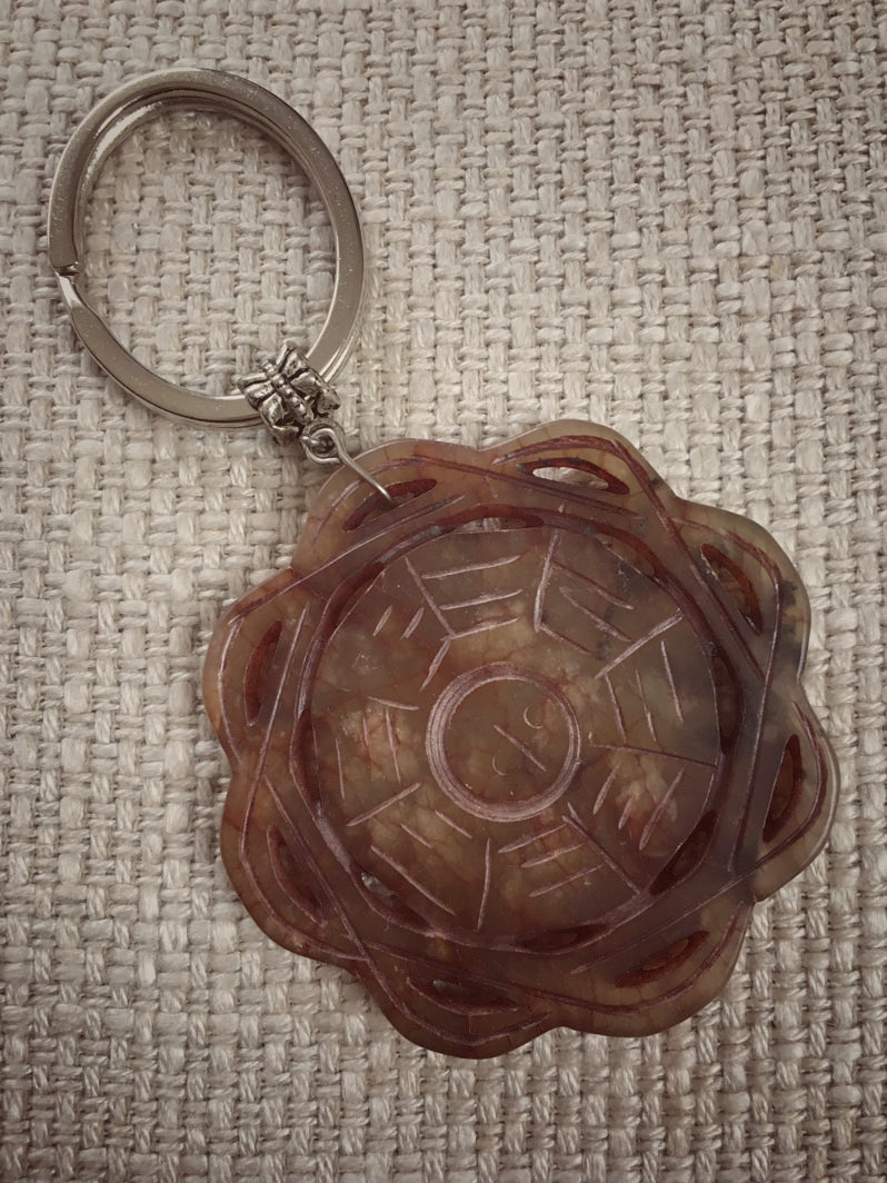 S013 - Schlüsselanhänger Speckstein-Mandala
