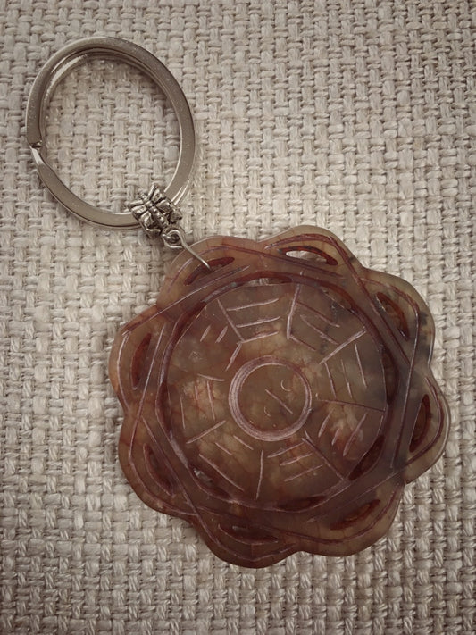 S013 - Schlüsselanhänger Speckstein-Mandala