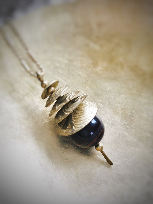 Z072 - Boho-Kette mit Tigerauge