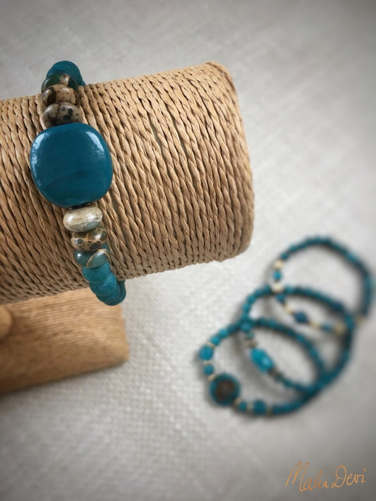 A107 - Teal Jade mit Jaspis
