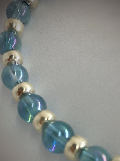 A144 - Aqua Aura mit Hill Tribe Silber