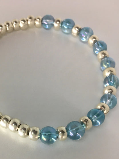 A144 - Aqua Aura mit Hill Tribe Silber