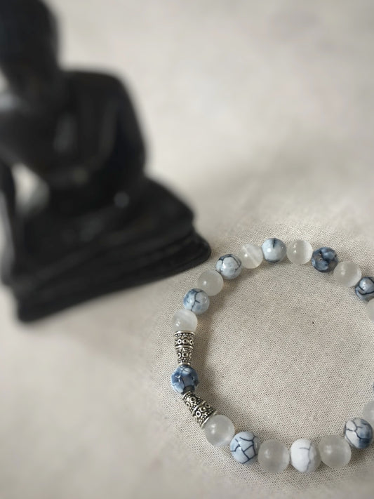 A170 - Spinnennetz-Achat mit Cat Eye