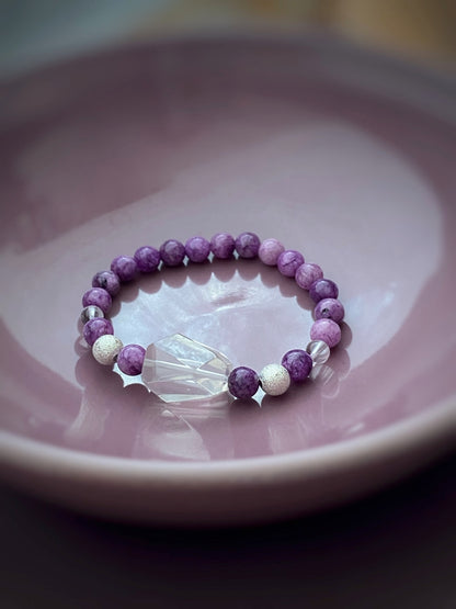 A376 - Purple Rutilquarz mit Bergkristall