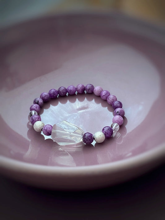 A376 - Purple Rutilquarz mit Bergkristall