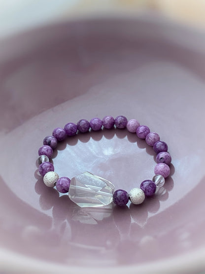 A376 - Purple Rutilquarz mit Bergkristall