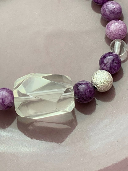 A376 - Purple Rutilquarz mit Bergkristall