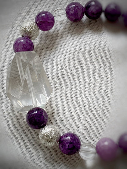 A376 - Purple Rutilquarz mit Bergkristall