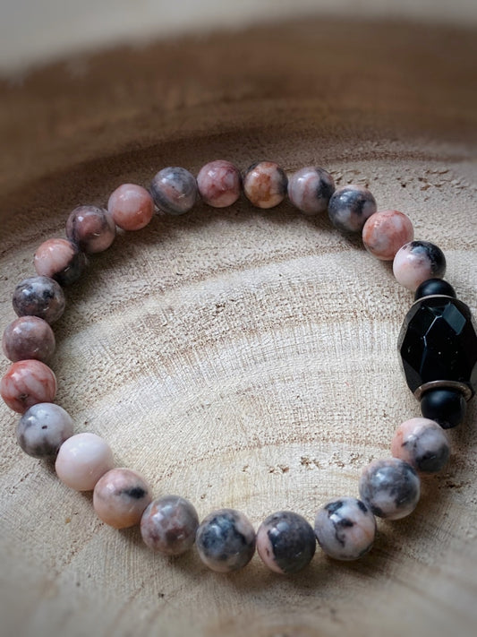 A421 - Zebra-Jaspis mit Onyx