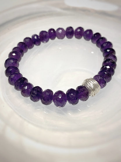 A447 - Facettierte Amethyst-Rondelle