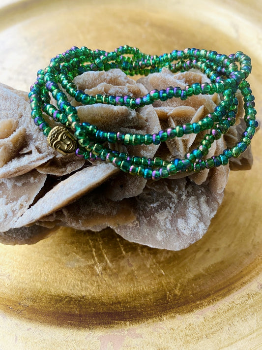 A874 - Wickelarmband Green Rainbow 2
