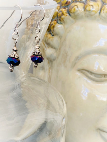 E004 - Silberohrringe mit böhmischen Glas-Perlen