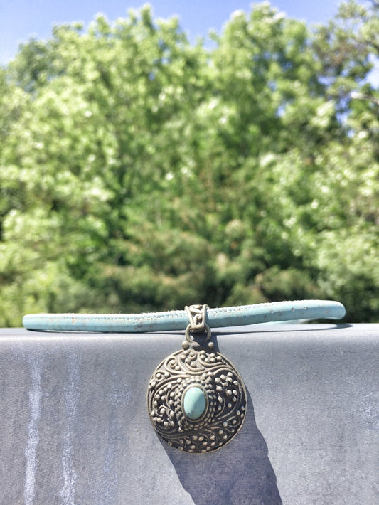 K021 - Silber-Amulett mit Türkis
