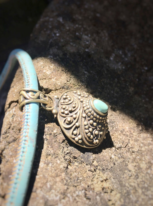 K021 - Silber-Amulett mit Türkis