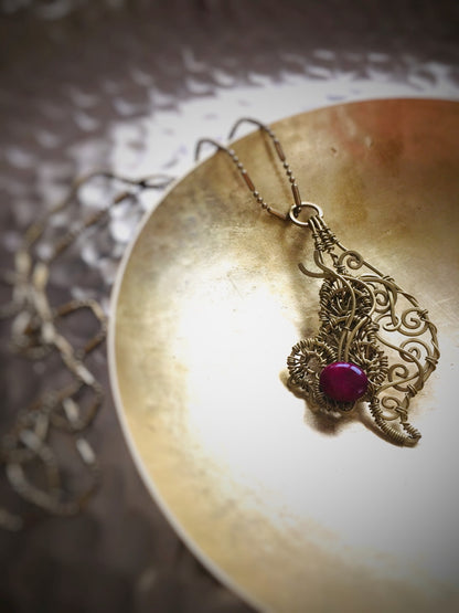 Z073 - Boho-Kette mit Rubin