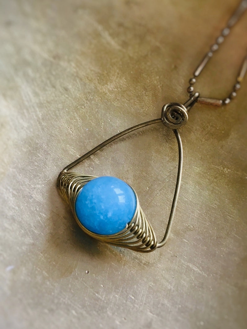 Z075 - Boho-Kette mit Jade-Perle
