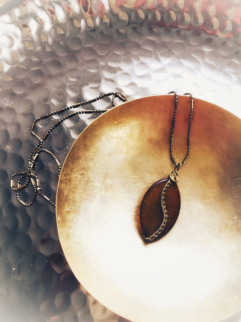 Z077 - Boho-Kette mit Achat